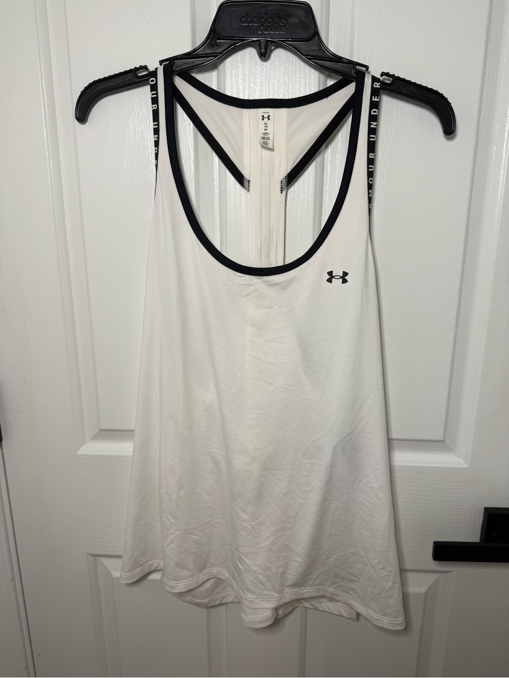 Under Armour White Tank with Black Trim Racerback